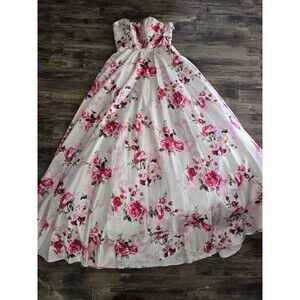 Alyce Paris Floral Ball Gown Prom Dress Sweetheart